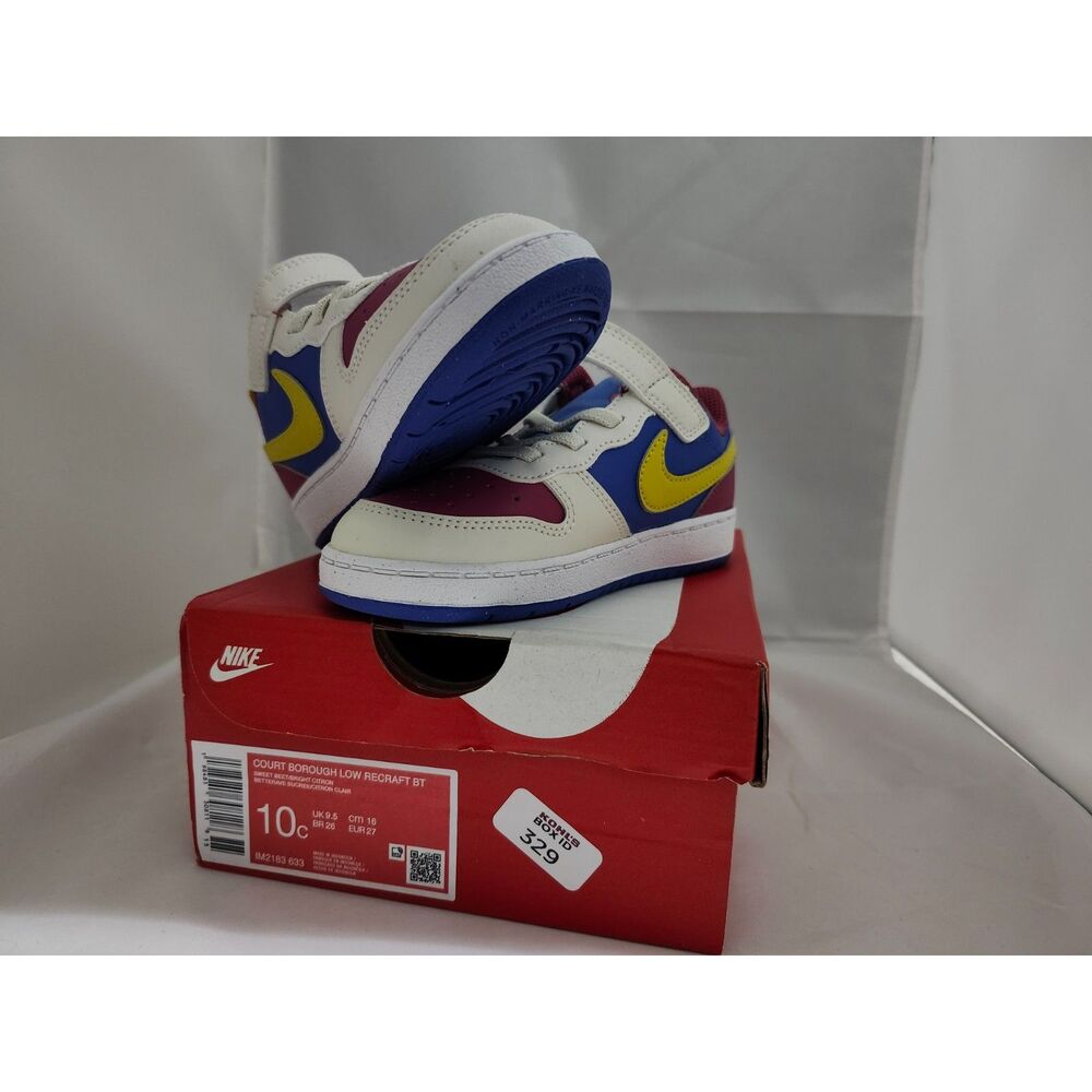 Nike Kids Court Borough White/Blue/Yellow